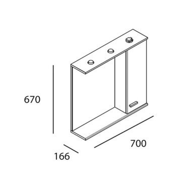 Medidas mueble con puerta y espejo