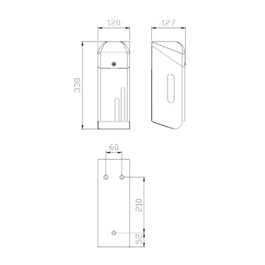 Medidas dispensador triple Domestics 05100.S