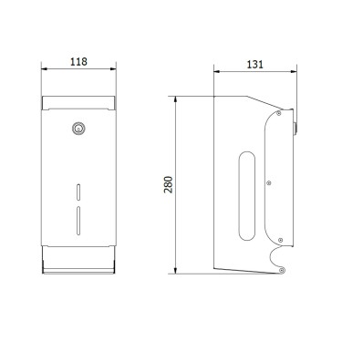 Medidas dispensador dos rollos papel Domestics 05101.S