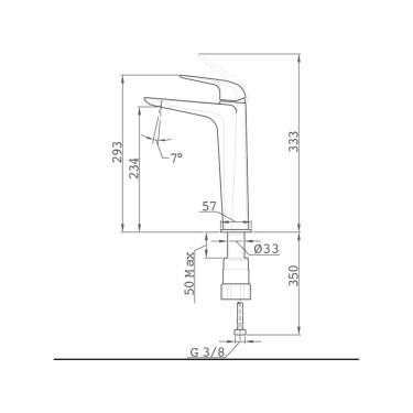 Medidas grifo lavabo XL Itaca