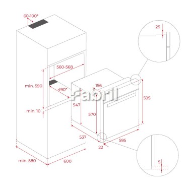 Medidas Horno Pirolitico HLB 85-G1