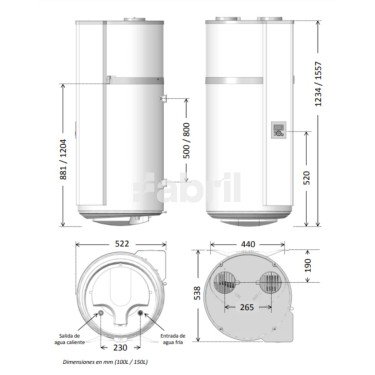 Medidas Aeromax Premium VM 150 L