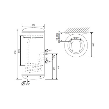 Medidas interacumulador IAM 100L