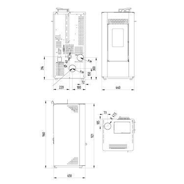 Medidas estufa pellet King 10